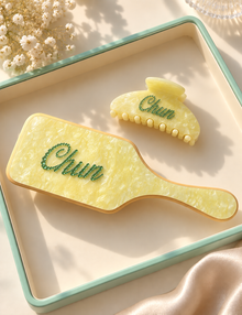 Personalized Hair Brush and Clip Set